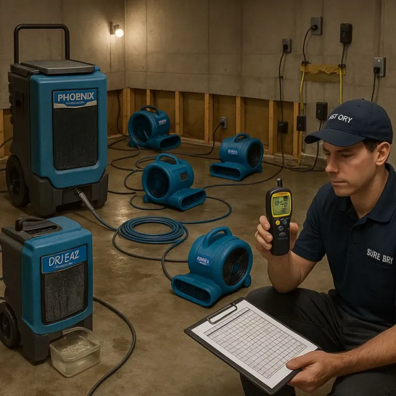 Structural Drying and Dehumidification process in Colonial Pine Hills, SD